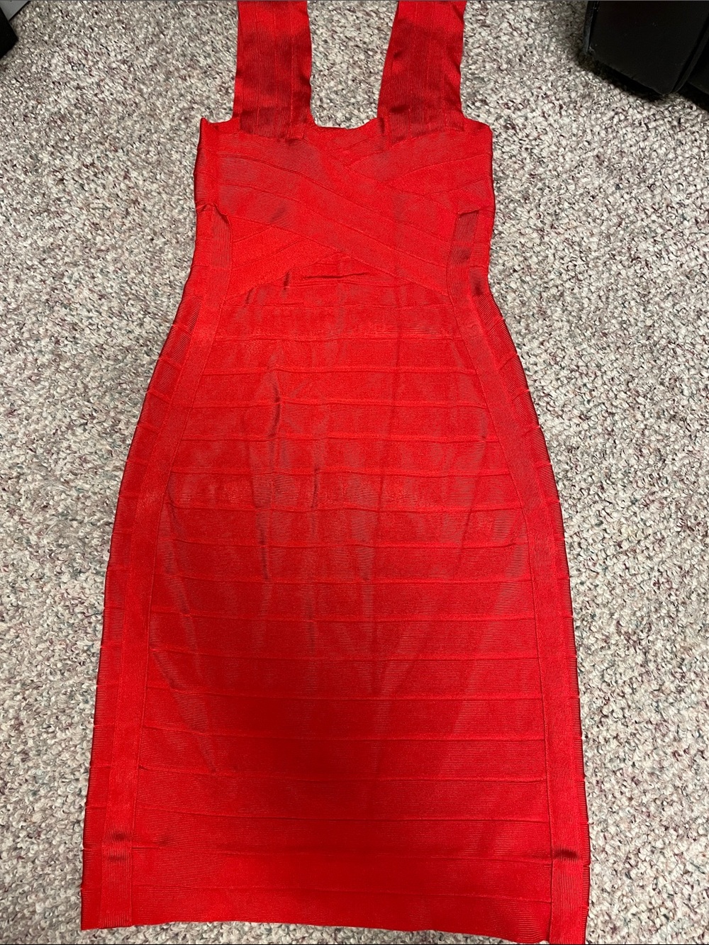 Herve leger Red Bandage Bodycon Dress - Sleek Sleeveless Cocktail Dress